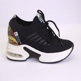 Black lace shoes for women