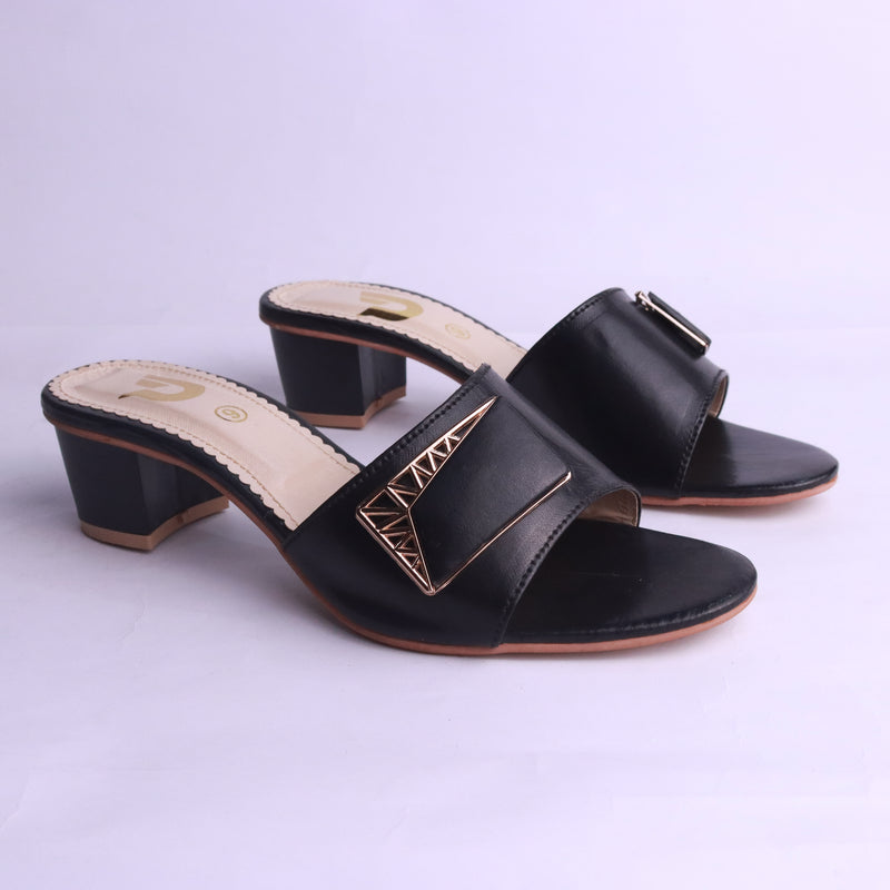 Comfort-fit black block heels – ideal for daily and semi-formal use