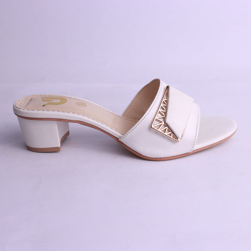 white Comfort-fit black block heels – ideal for daily and semi-formal use