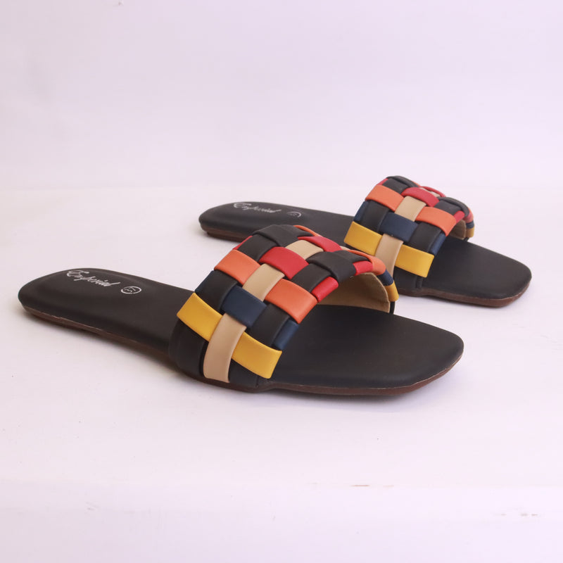 Women Flat Slipper Grid Style