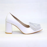 Court shoes block heel