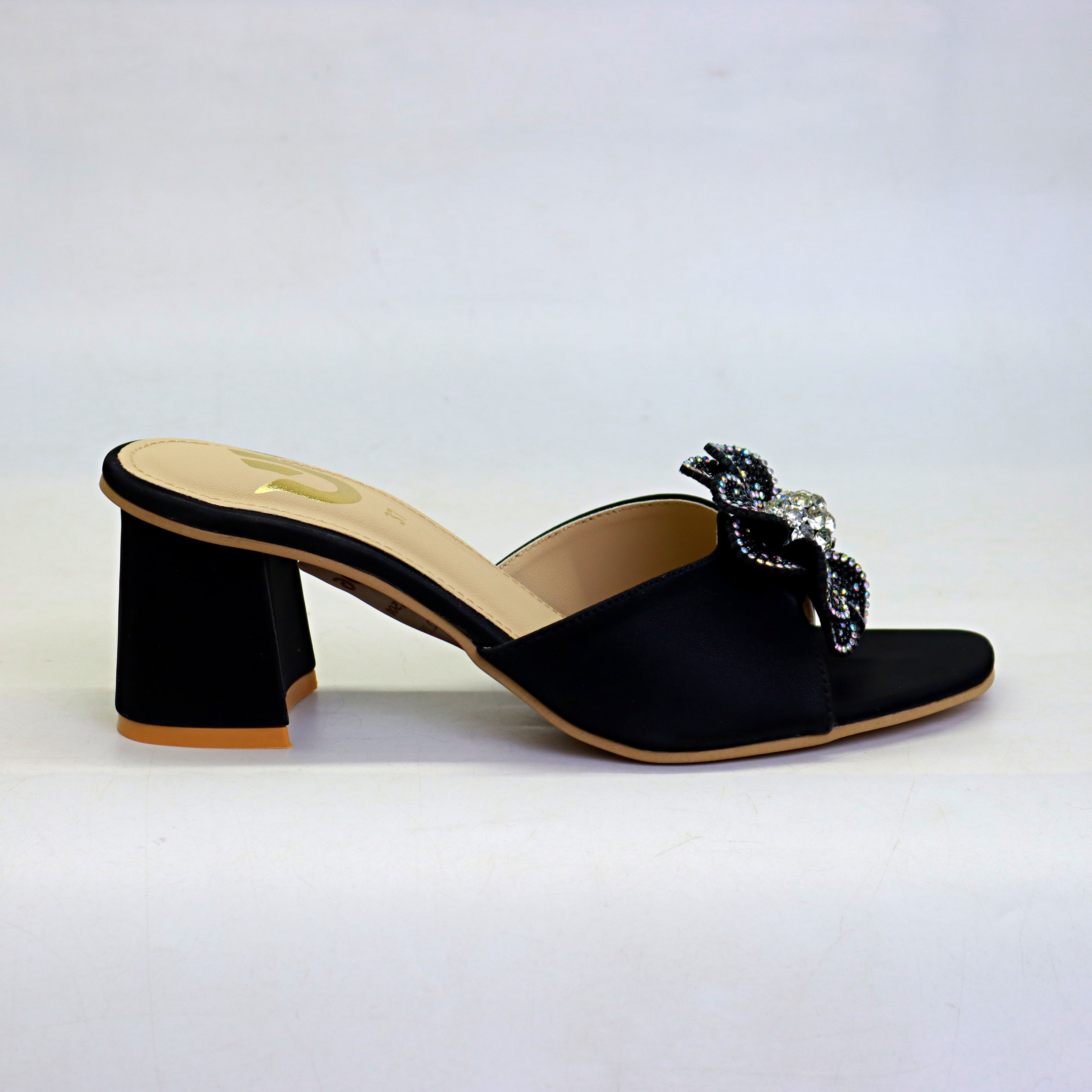 Women’s Party Wear Fancy Block Heel – Flower Tie Upper-maroon