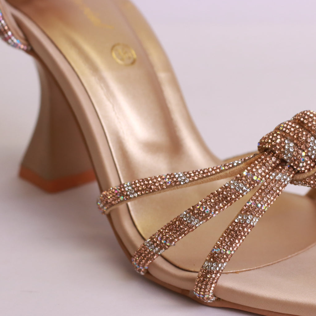 Fancy black wedge heels with shimmer finish