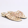 DA715 light golden slippers – high-end embellished upper for weddings and Eid celebrations