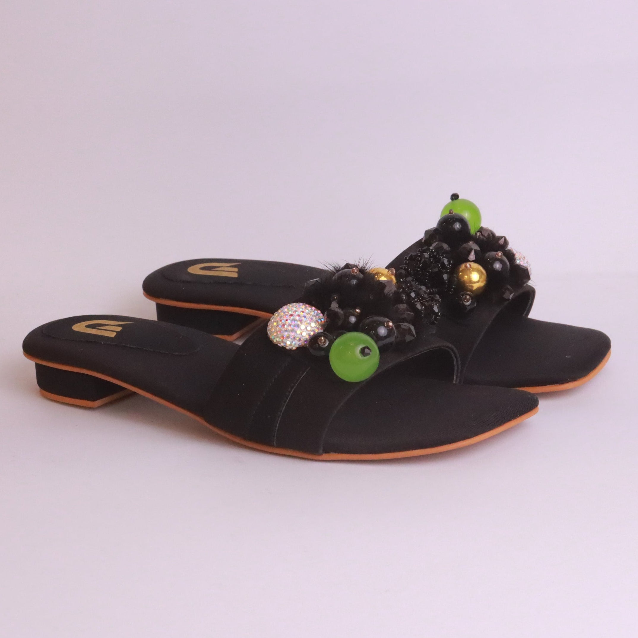 Women's Fancy Flat Slippers – DA838 (Black)