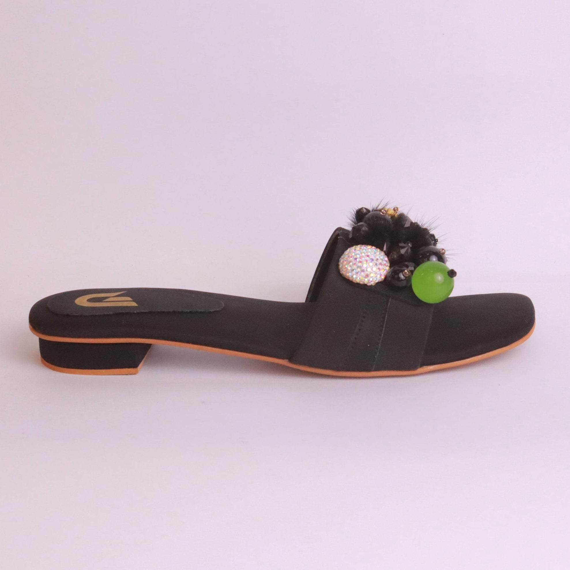 Women's Fancy Flat Slippers – DA838 (Black)