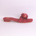 Parish Footwear DA870 women fancy flat slippers in maroon – confident occasion footwear Pakistan