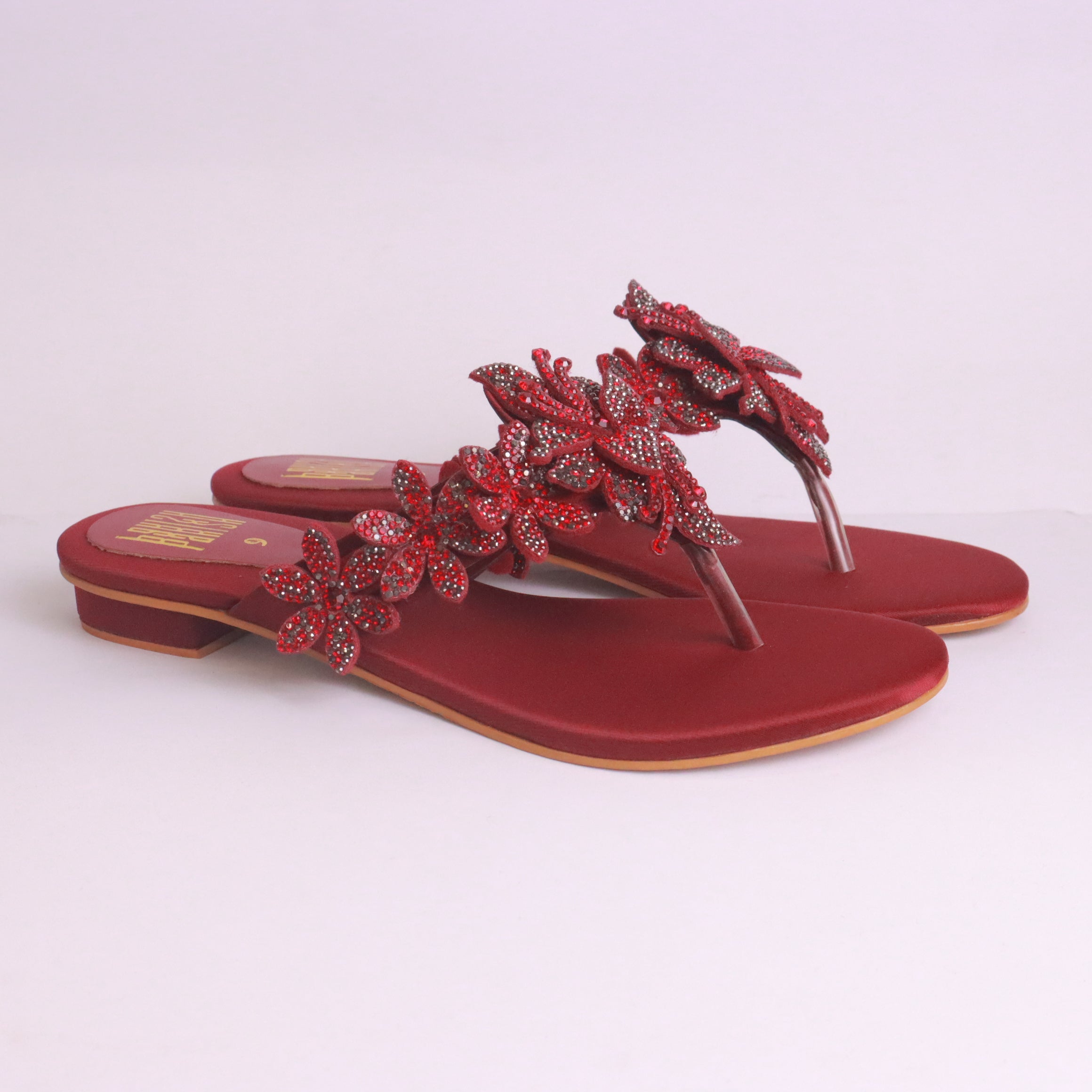 DA887 maroon slippers – embellished design for Eid and wedding celebrations Pakistan