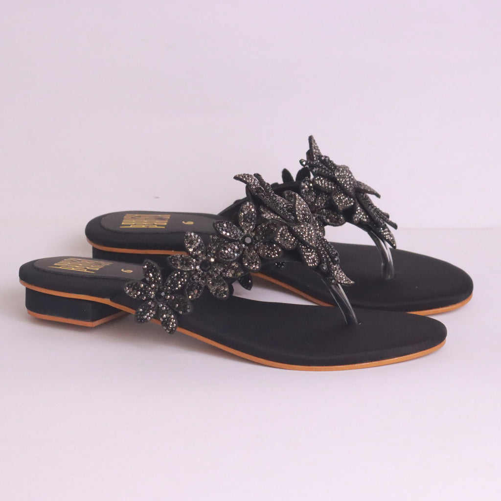Women's Fancy Flat Slippers – DA887 (Black)