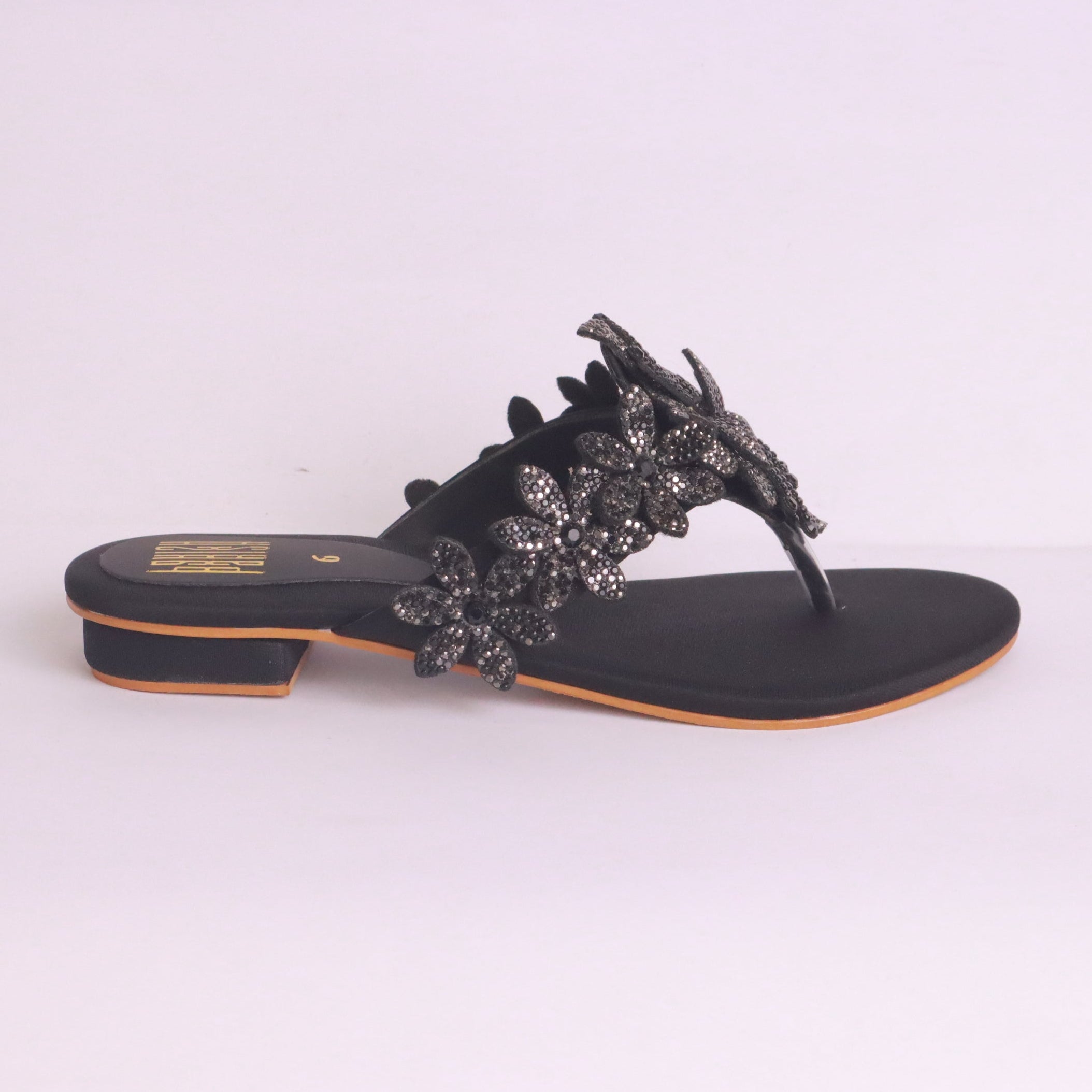 Women's Fancy Flat Slippers – DA887 (Black)