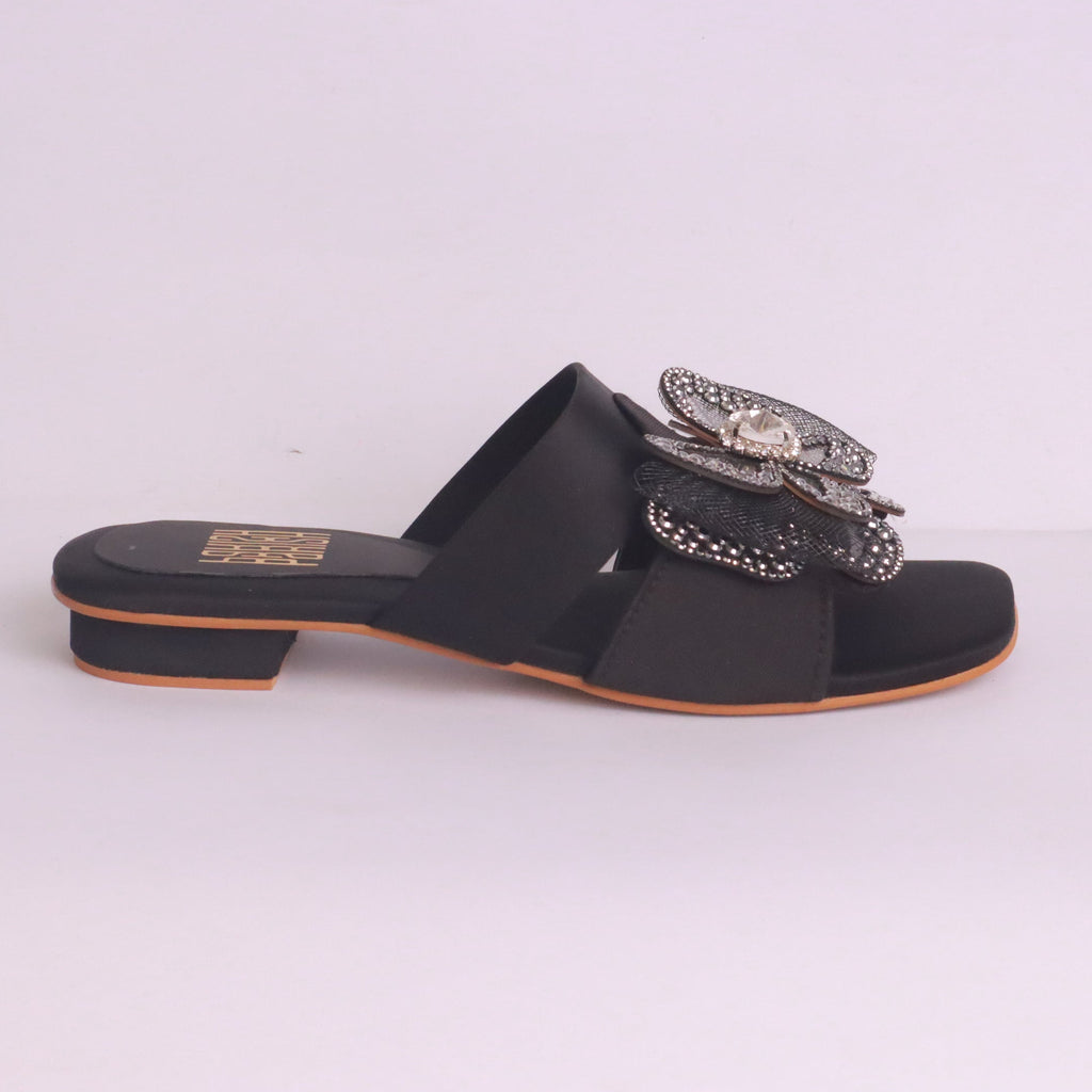 Women's Fancy Flat Slippers – DA888 (Black)