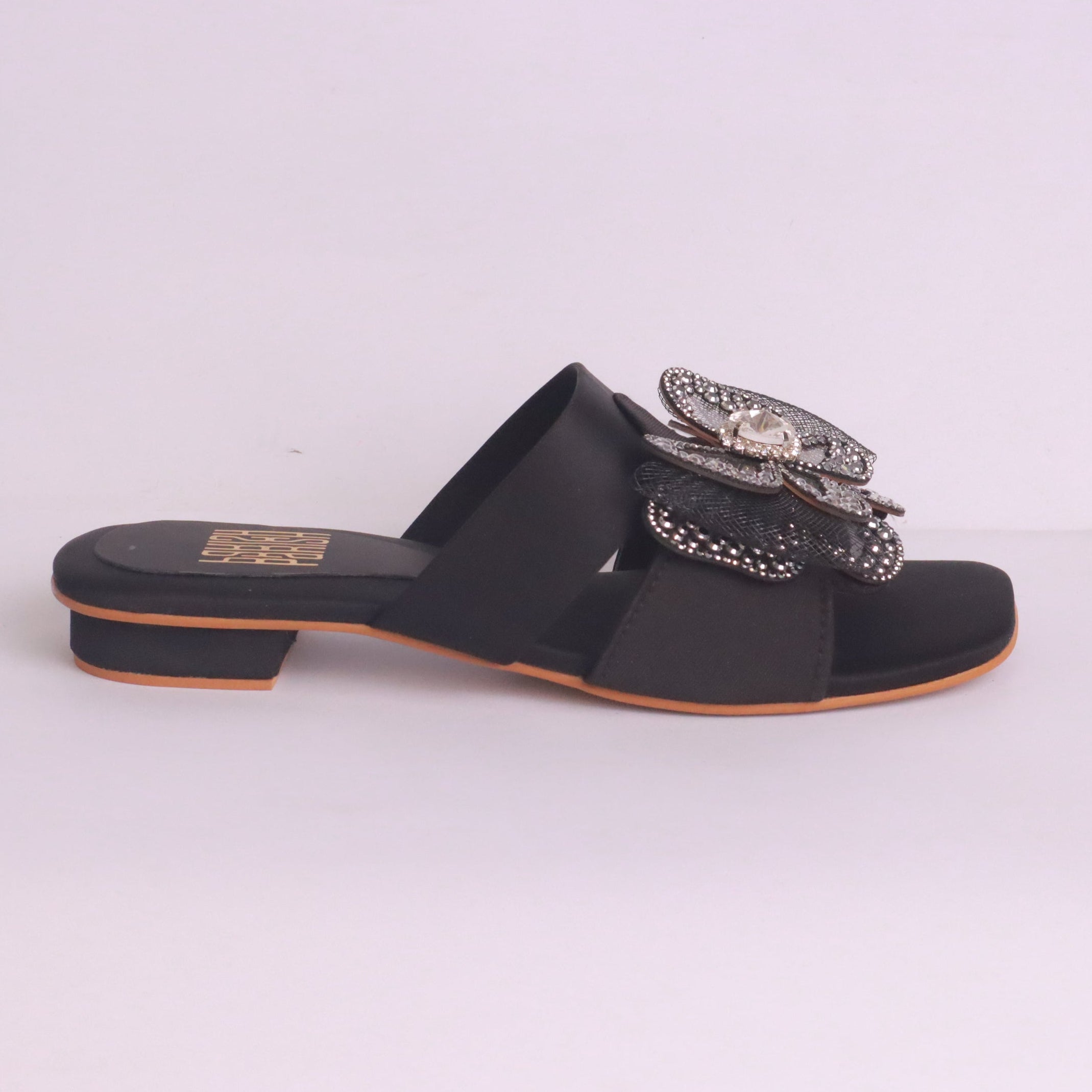 Women's Fancy Flat Slippers – DA888 (Black)