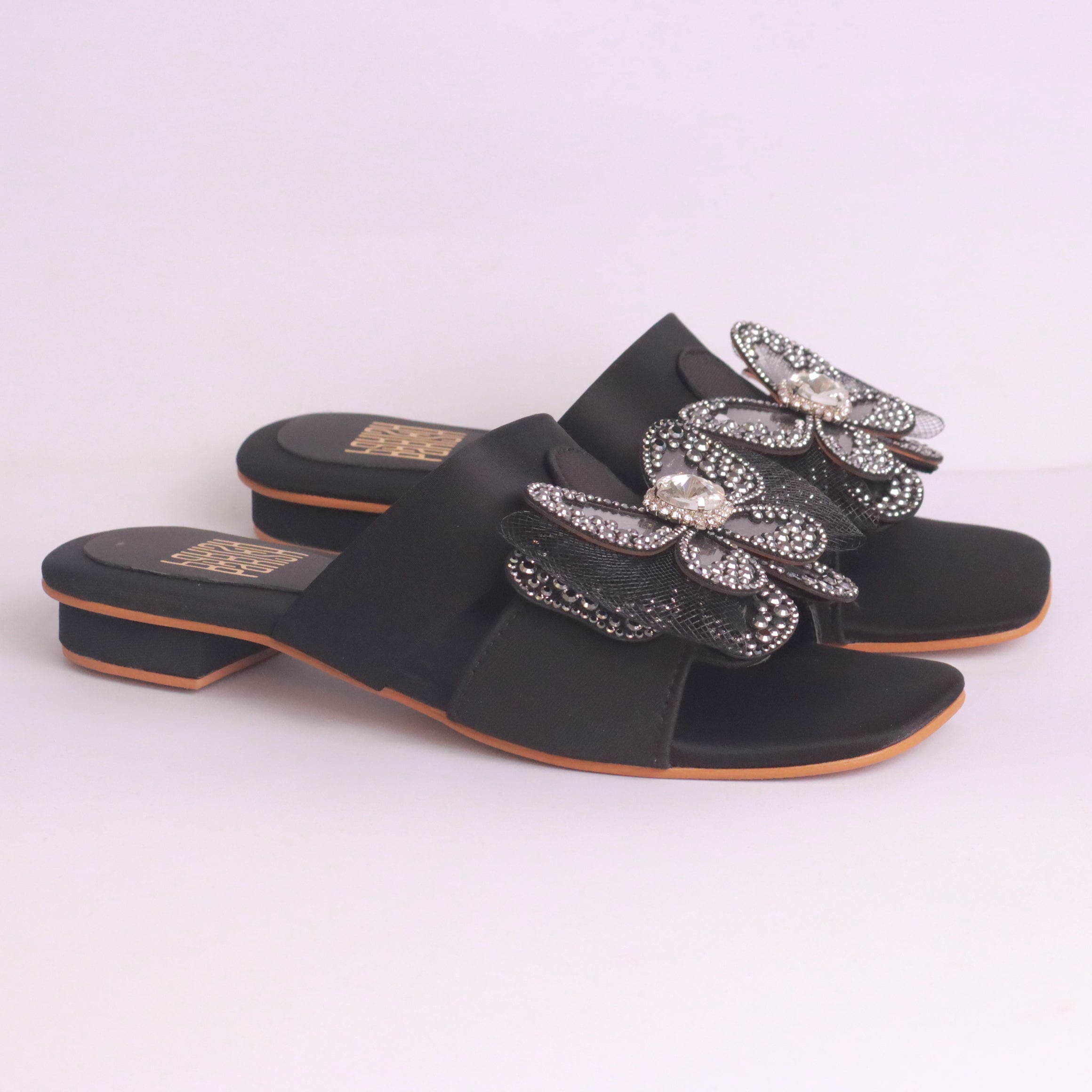 Women's Fancy Flat Slippers – DA888 (Black)