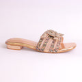 Parish Footwear DA912 women party wear casual heel slippers in peach – feminine Mehndi footwear Pakistan