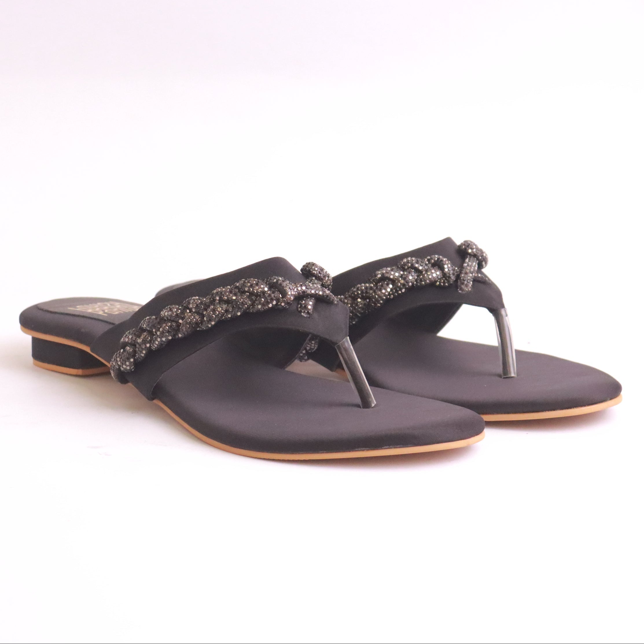 Women's Fancy Flat Slippers – DA958 (Black)