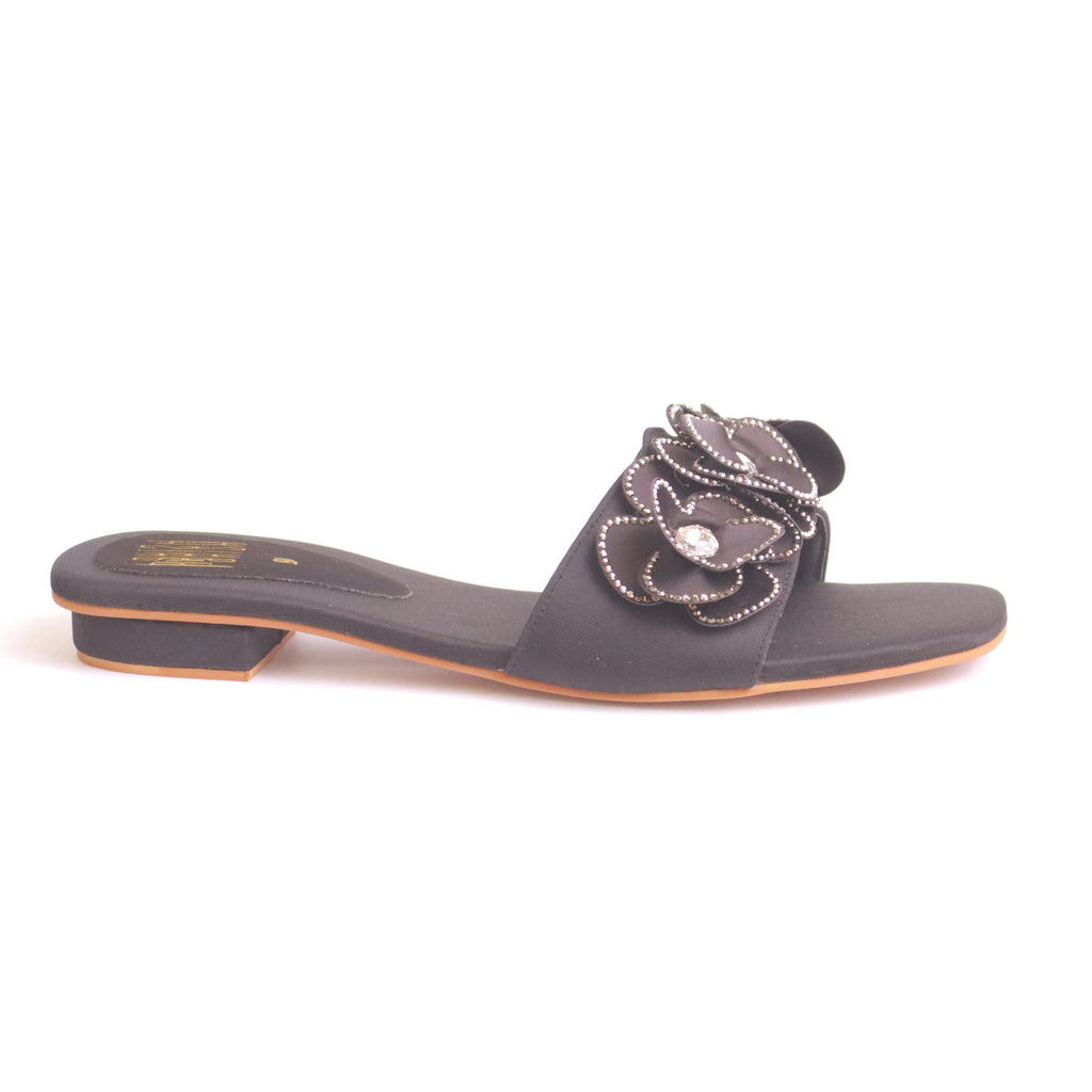 Women's Fancy Flat Slippers – DA975 (Black)