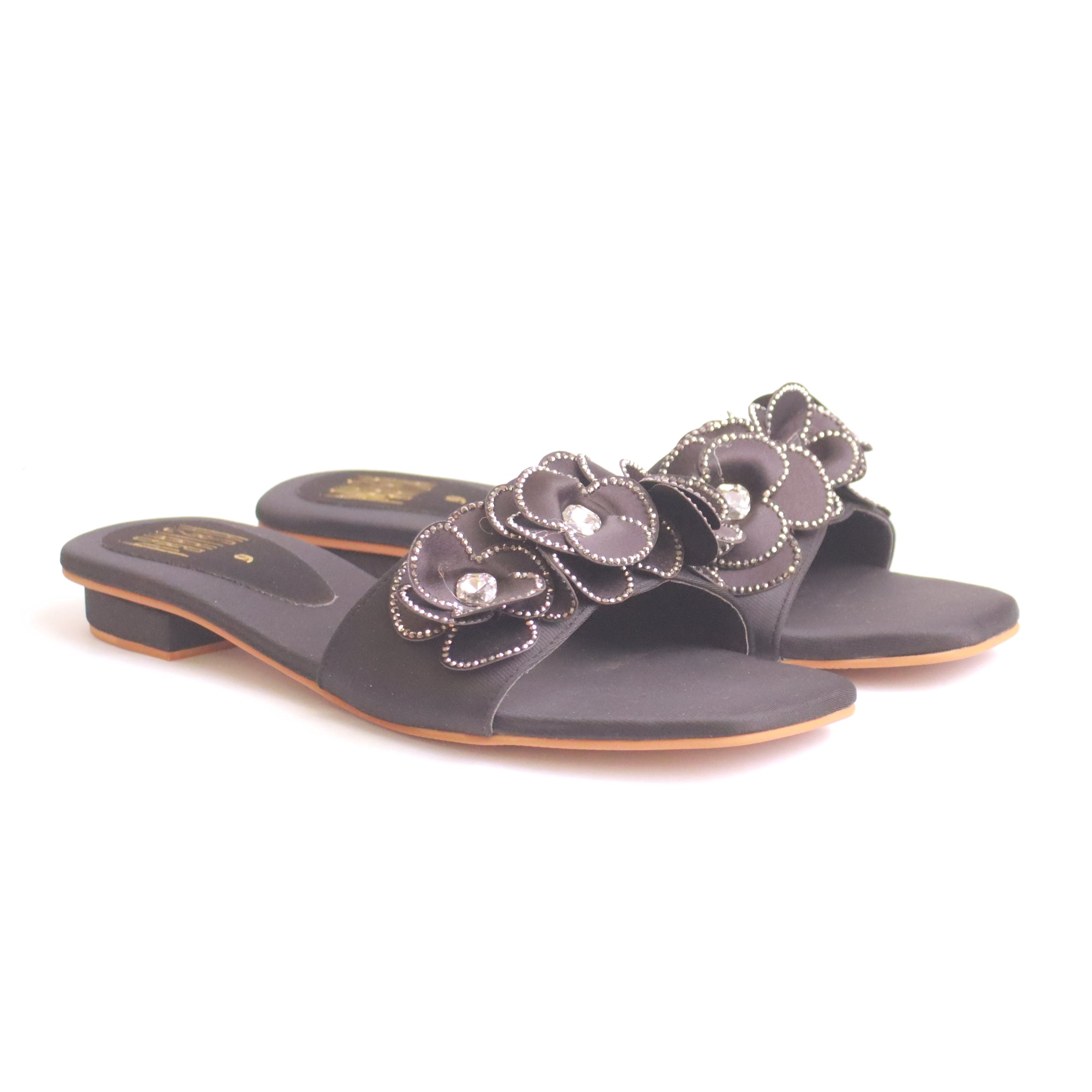 Women's Fancy Flat Slippers – DA975 (Black)