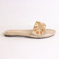 Parish Footwear DA996 women fancy flat slippers in light golden – glamorous occasion footwear Pakistan