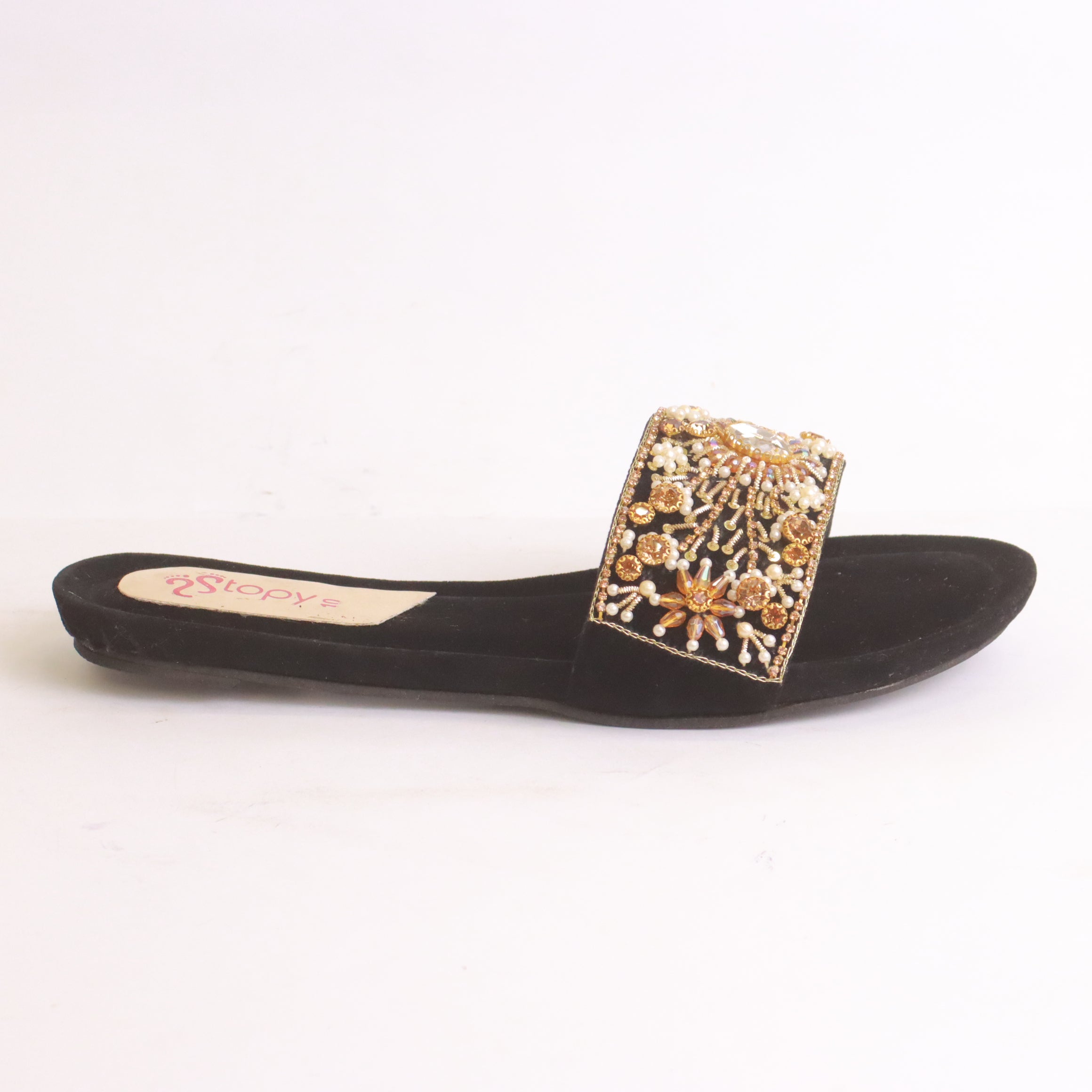 Women's Fancy Flat Slippers – DA996 (Black)