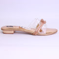 Parish Footwear LA979 women flat slippers in peach – soft feminine occasion footwear Pakistan