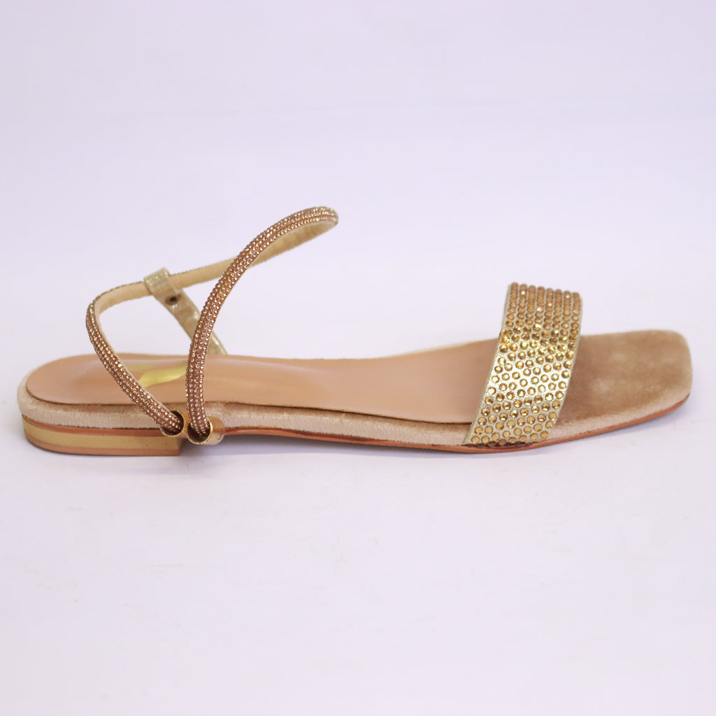 Parish Footwear LB668 women flat slippers in light golden – classic elegant occasion footwear Pakistan