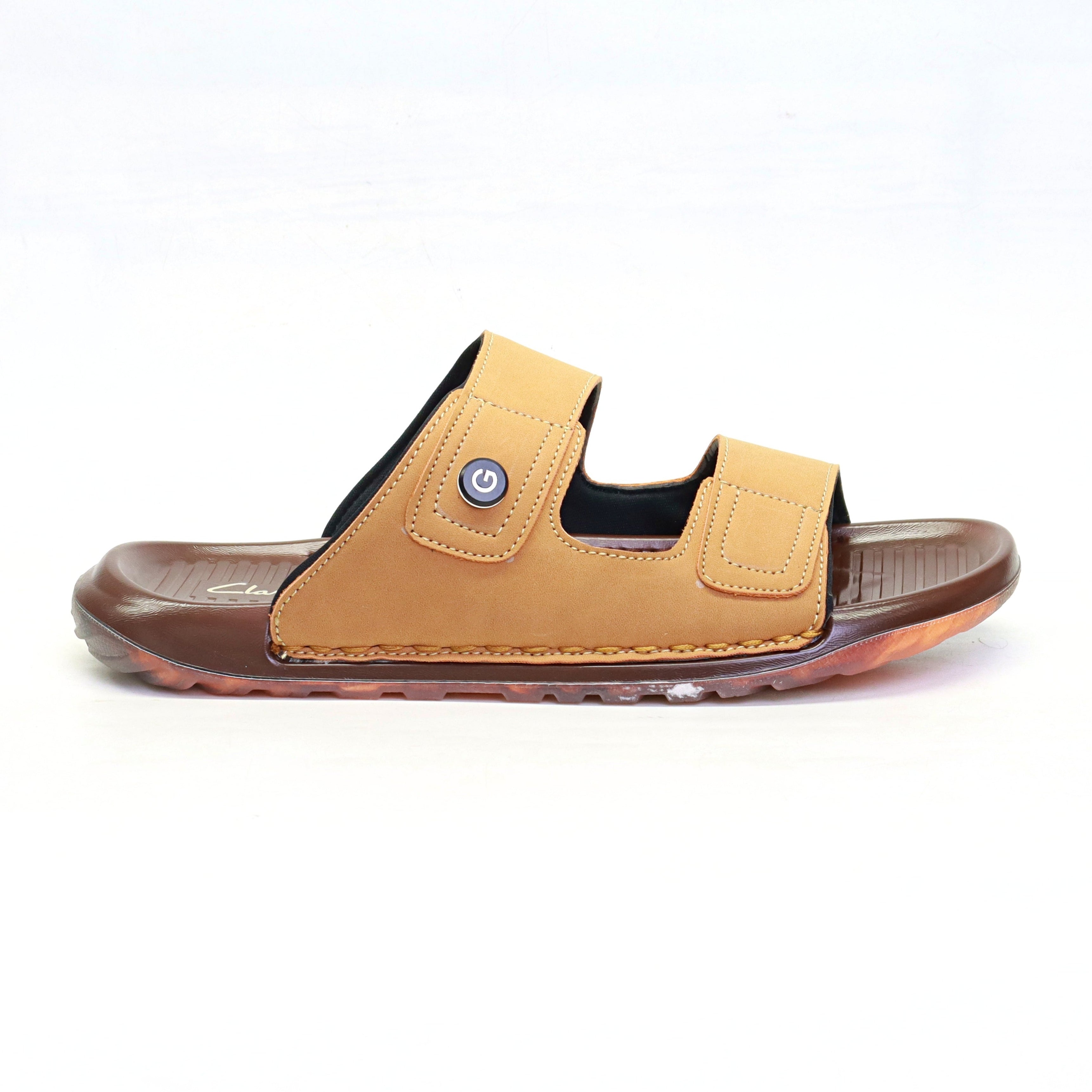 Men's yellow double-step slipper slides - MA236