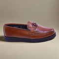 brown mens loafers shoes side shot