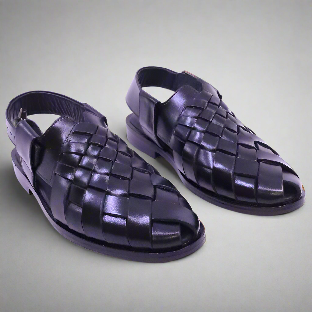 black kheri chappal side shot