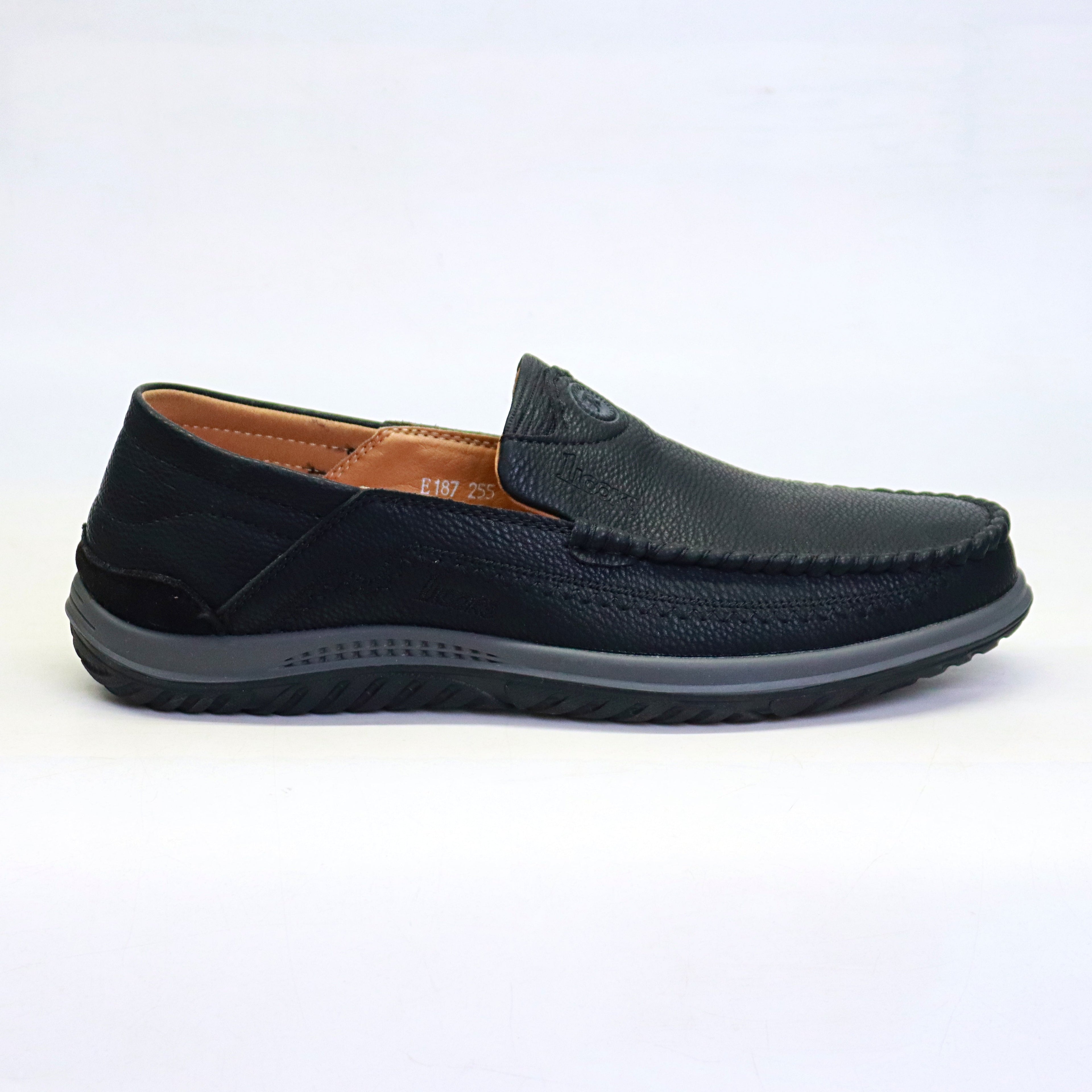 Men's black casual moccasin shoes - MA392