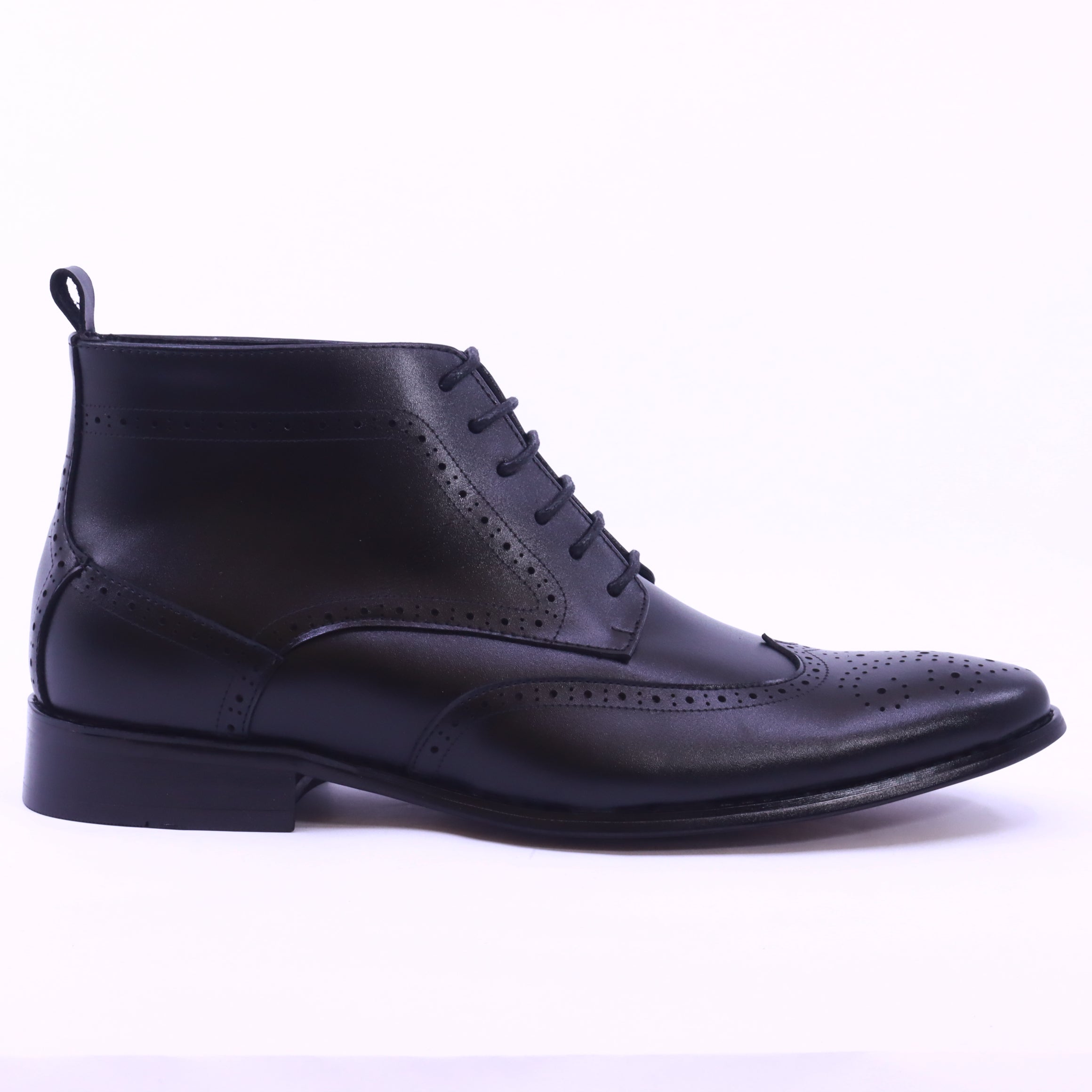 Men's formal long shoes in black leather - MA577