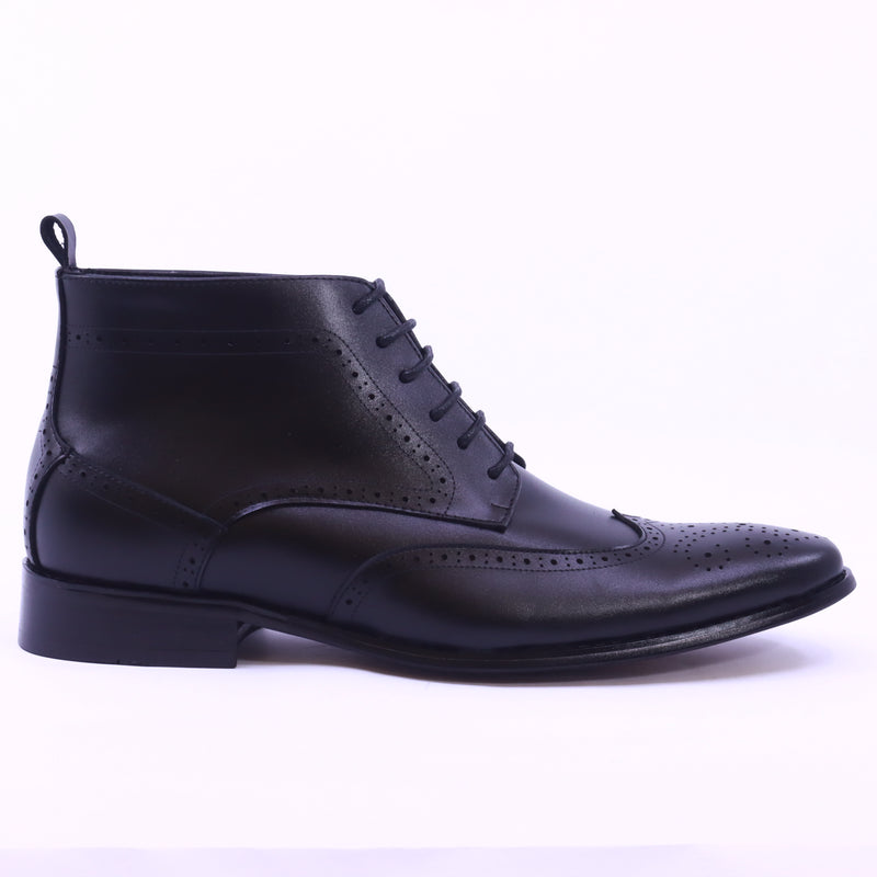 Men's formal long shoes in black leather - MA577
