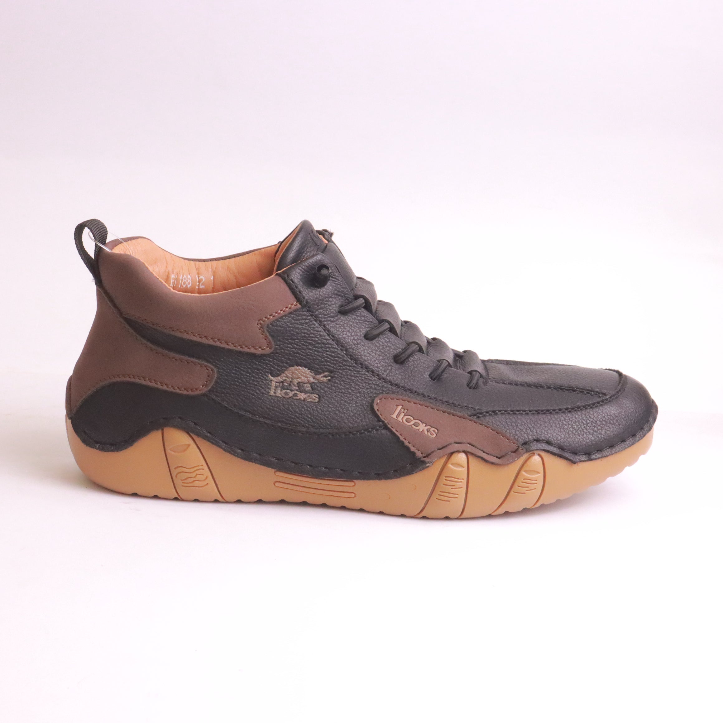 Men's casual lace-up long shoes in black - MA712