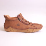 Men's casual lace-up long shoes in brown - MA713