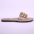 Parish Footwear DA825 women fancy flat slippers in light golden – bridal occasion footwear Pakistan