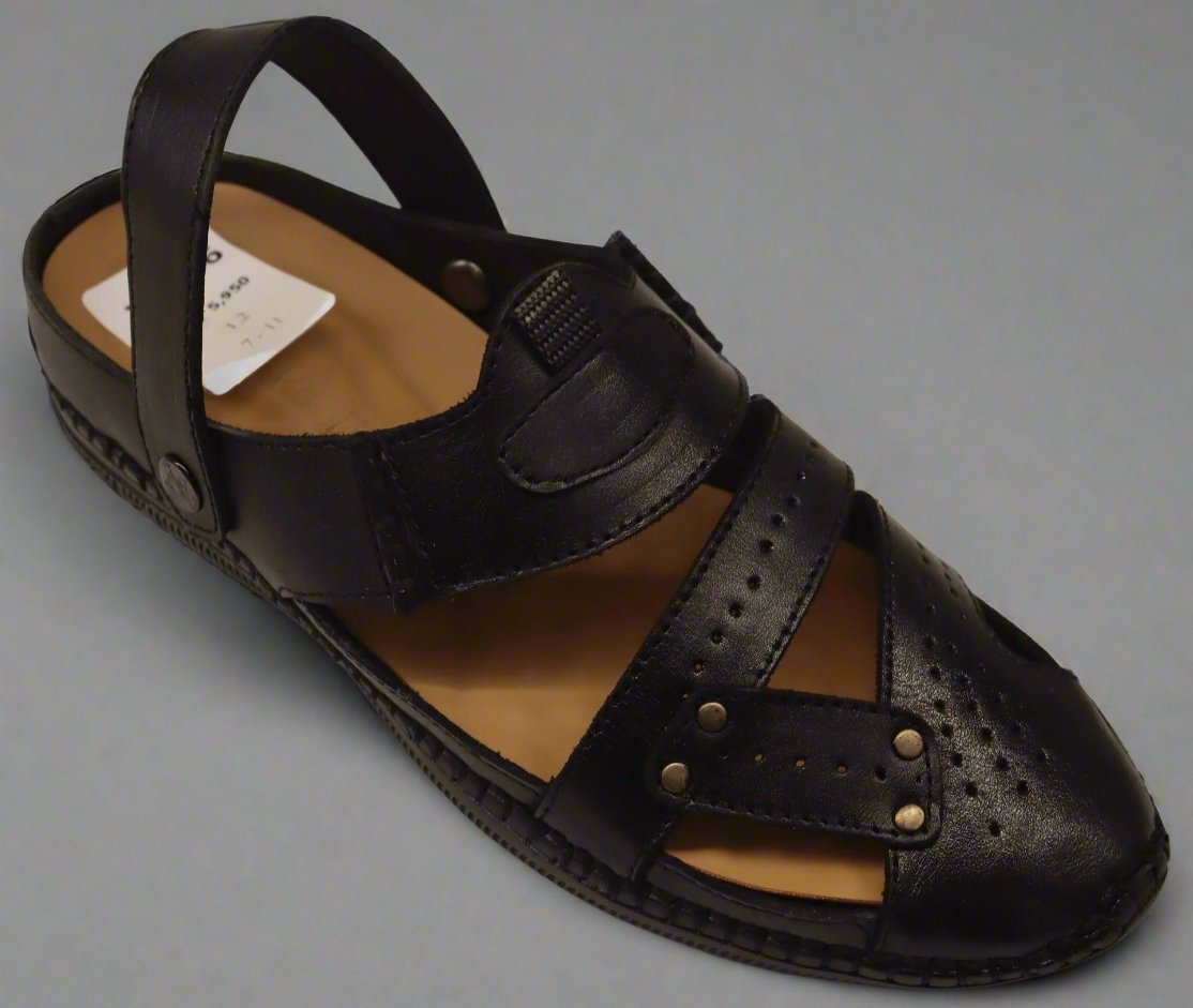 black roman shoes side shot