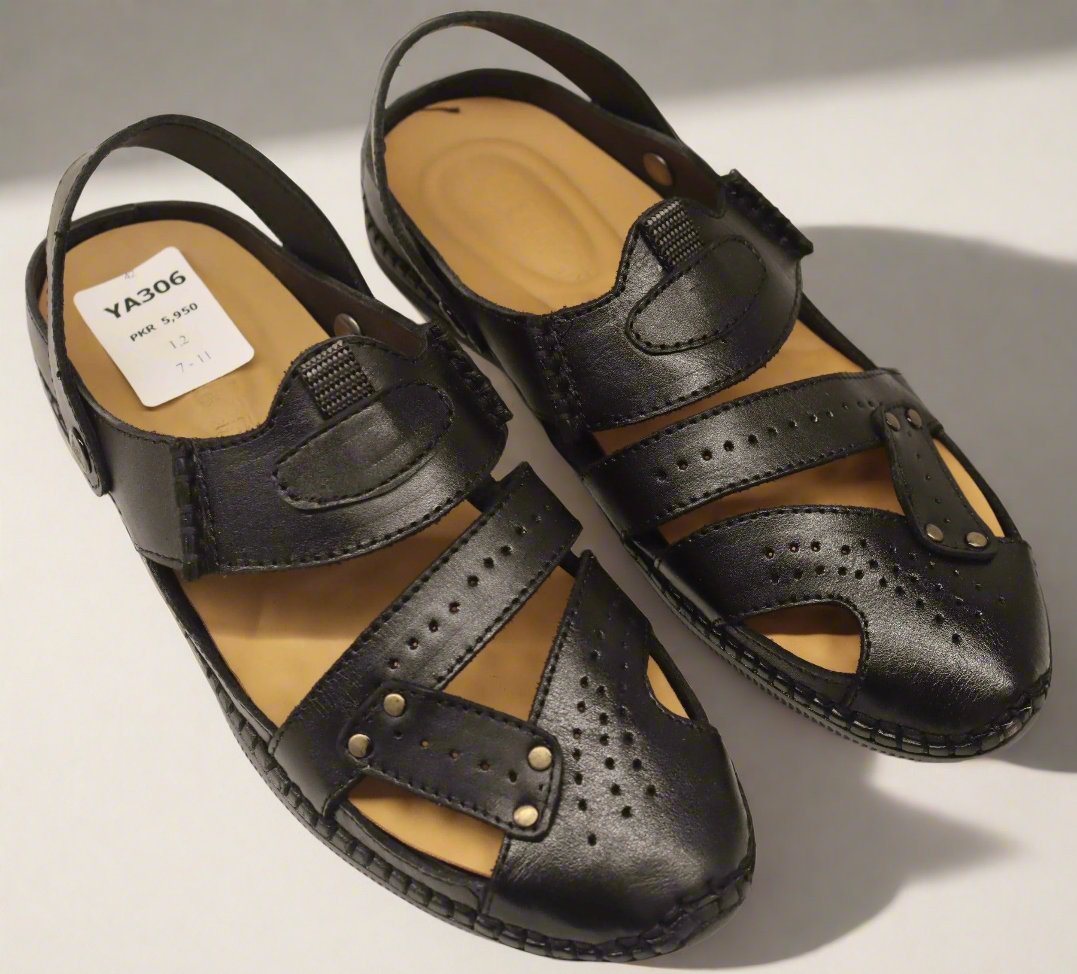 black roman shoes side shot